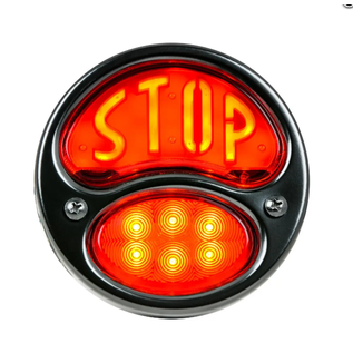 KNS Accessories 28-31 Ford "Stop" Tail Light - Black Housing - LH - KA0042
