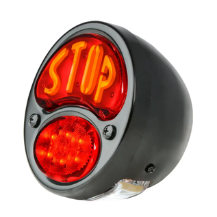 KNS Accessories 28-31 Ford "Stop" Tail Light - Black Housing - LH - KA0042