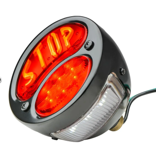 KNS Accessories 28-31 Ford "Stop" Tail Light - Black Housing - LH - KA0042