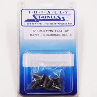 Totally Stainless 5/16-24 x 11/16" Stainless Flat Top Carriage Bolts - 8-4773