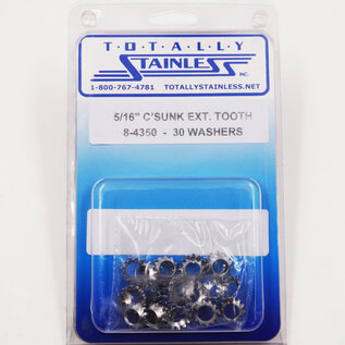 Totally Stainless 5/16" Stainless Counter Sunk External Tooth Lock Washers - 8-4350