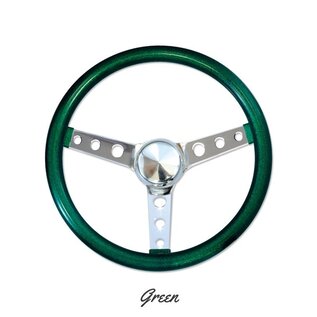 Mooneyes 13.5" California Metal Flake: 3-Hole Spoke Steering Wheel