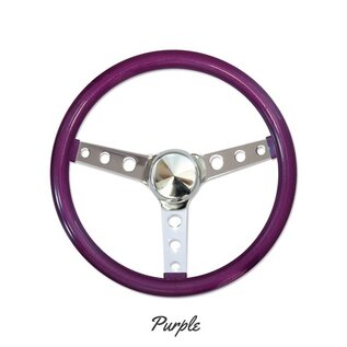 Mooneyes 13.5" California Metal Flake: 3-Hole Spoke Steering Wheel