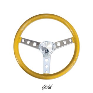 Mooneyes 13.5" California Metal Flake: 3-Hole Spoke Steering Wheel