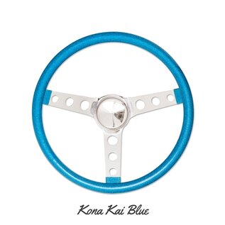 Mooneyes 13.5" California Metal Flake: 3-Hole Spoke Steering Wheel