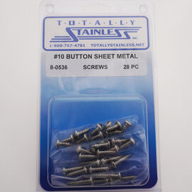 Totally Stainless #10 Stainless Button Head Allen Sheet Metal Screws - 8-0536