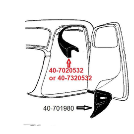 Vintique, Inc. 1932-34 Ford Car - Upper Door Seals -  40-7020532