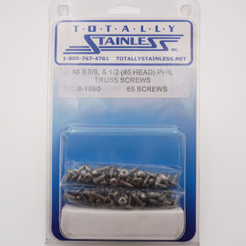 Totally Stainless #8 Stainless Phillips Truss Head Sheet Metal Screws W/ #5 Head - 8-1590