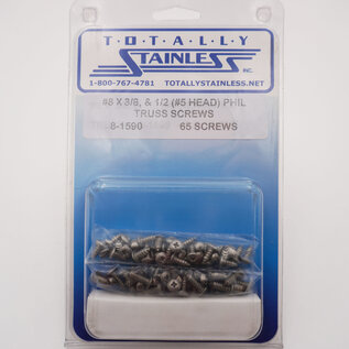 Totally Stainless #8 Stainless Phillips Truss Head Sheet Metal Screws W/ #5 Head - 8-1590