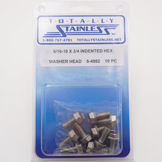 Totally Stainless 5/16-18 x 3/4" Stainless Indented Hex Washer Head Bolts - 8-4082