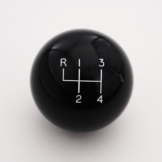 Affordable Street Rods Shift Pattern - 4RUL -  Black Knob with White Engraving