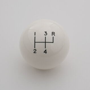 Affordable Street Rods Shift Pattern - 4RUR - White Knob with Black Engraving