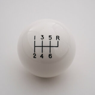 Affordable Street Rods Shift Pattern - 6RUR - White Knob with Black Engraving