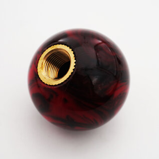 Affordable Street Rods Red & Black Marbleized Shift Knob Ball - 2 1/8" diameter ball with 16 mm brass insert