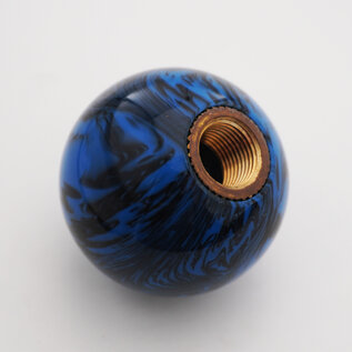 Affordable Street Rods Blue & Black Marbleized Shift Knob Ball - 2 1/8" diameter ball with 16 mm brass insert