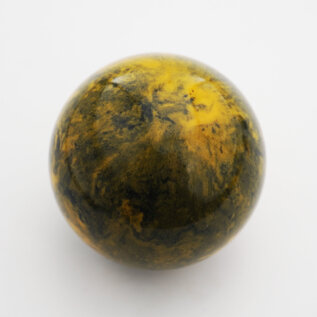 Affordable Street Rods Yellow & Black Marbleized Shift Knob Ball - 2 1/8" diameter ball with 16 mm brass insert