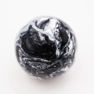 Affordable Street Rods White & Black Marbleized Shift Knob Ball - 2 1/8" diameter ball with 16 mm brass insert