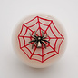 Affordable Street Rods Spider Embedment in a White Knob with Red Spider Web - 2 1/8" knob with a 16mm x 1.50 brass insert