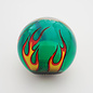 Affordable Street Rods Flames on Green Transparent Shift Knob - 2 1/8" knob with a 16mm x 1.50 brass insert
