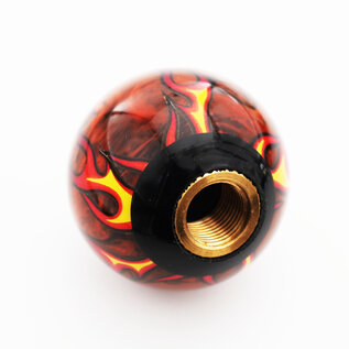 Affordable Street Rods Flames on Smokey Orange Shift Knob - 2 1/8" knob with a 16mm x 1.50 brass insert