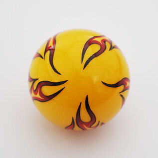 Affordable Street Rods Flames on Yellow Shift Knob - 2 1/8" knob with a 16mm x 1.50 brass insert