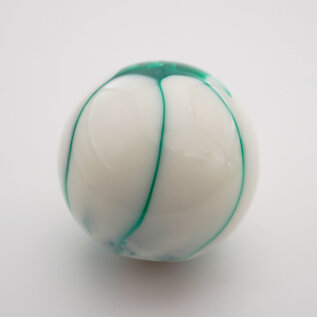 Affordable Street Rods Splash of Green on White Shift Knob - 2 1/8" knob with a 16mm x 1.50 brass insert