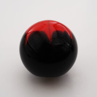 Affordable Street Rods Splash of Red on Black Shift Knob - 2 1/8" knob with a 16mm x 1.50 brass insert