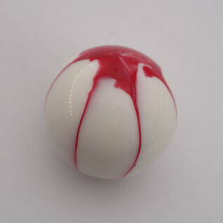 Affordable Street Rods Splash of Red on White Shift Knob - 2 1/8" knob with a 16mm x 1.50 brass insert
