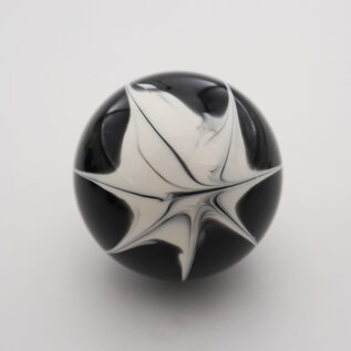 Affordable Street Rods Splash of White on Black Shift Knob - 2 1/8" knob with a 16mm x 1.50 brass insert