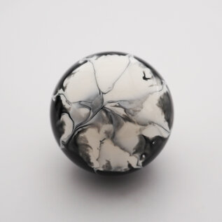 Affordable Street Rods Splash of White on Black Shift Knob - 2 1/8" knob with a 16mm x 1.50 brass insert