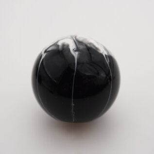 Affordable Street Rods Splash of White on Black Shift Knob - 2 1/8" knob with a 16mm x 1.50 brass insert