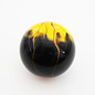 Affordable Street Rods Splash of Yellow & Red on Black Shift Knob - 2 1/8" knob with a 16mm x 1.50 brass insert