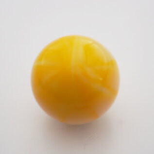 Affordable Street Rods Splash of Yellow on White Shift Knob - 2 1/8" knob with a 16mm x 1.50 brass insert
