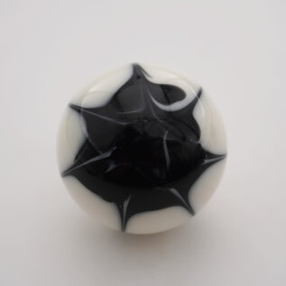 Affordable Street Rods Splash of Black on White Shift Knob - 2 1/8" knob with a 16mm x 1.50 brass insert