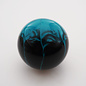 Affordable Street Rods Splash of Aqua on Black Shift Knob - 2 1/8" knob with a 16mm x 1.50 brass insert
