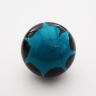 Affordable Street Rods Splash of Aqua on Black Shift Knob - 2 1/8" knob with a 16mm x 1.50 brass insert