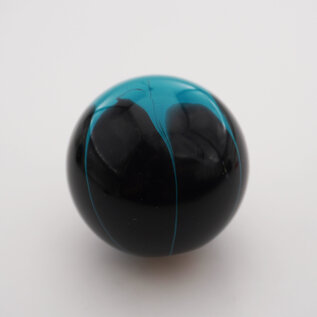 Affordable Street Rods Splash of Aqua on Black Shift Knob - 2 1/8" knob with a 16mm x 1.50 brass insert