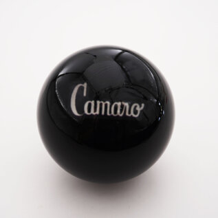 Affordable Street Rods GM Embed - Camaro Script Shift Knob - 2 1/8" knob with a 16mm x 1.50 brass insert