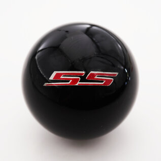 Affordable Street Rods GM Embed - Red SS Shift Knob - 2 1/8" knob with a 16mm x 1.50 brass insert