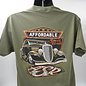 Affordable Street Rods RP 22 - ASR '34 Roadster Design on Military Green T-Shirt