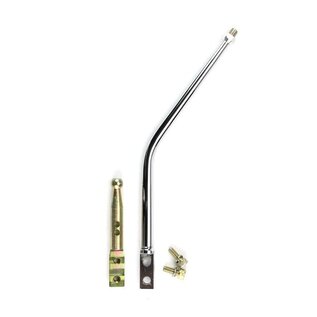 Lokar 12" Single Bend Chrome Manual Shift Lever & Adapter - MSL605C