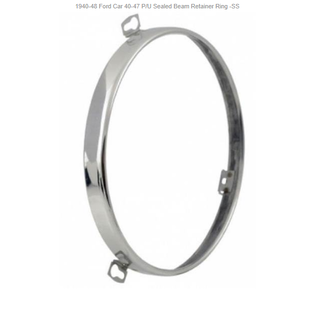Vintique, Inc. 1940-48 Ford Car 40-47 P/U Sealed Beam Retainer Ring -SS - 01A-13018-SS