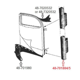 Vintique, Inc. 1935-36 Ford Top of Door Seal - 48-7020532