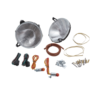 Vintique, Inc. 1939 Ford Deluxe Halogen Behind-The-Lens Headlamp Kit - 91A-13030-QK12