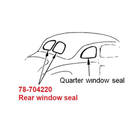 Vintique, Inc. 1937 Ford Car, 38 Coupe/Sedan & 39-40 Coupe Rear Window Seal - 78-704220