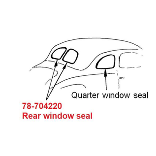 Vintique, Inc. 1937 Ford Car, 38 Coupe/Sedan & 39-40 Coupe Rear Window Seal - 78-704220