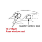 Vintique, Inc. 1937 Ford Car, 38 Coupe/Sedan & 39-40 Coupe Rear Window Seal - 78-704220