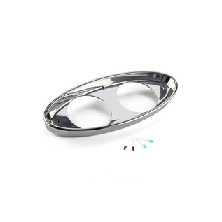 Lokar Oval Billet Aluminum Dash - 32 Ford - Classic Instrument Gauges - Flat Lens - Low Step Bezel Only