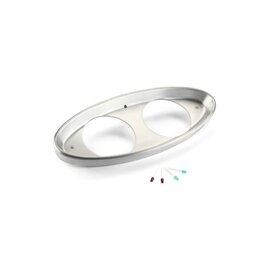 Lokar Oval Billet Aluminum Dash - 32 Ford - Classic Instrument Gauges - Flat Lens - Low Step Bezel Only