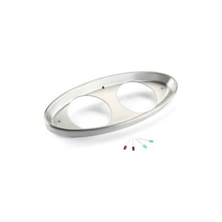 Lokar Oval Billet Aluminum Dash - 32 Ford - Classic Instrument Gauges - Flat Lens - Low Step Bezel Only